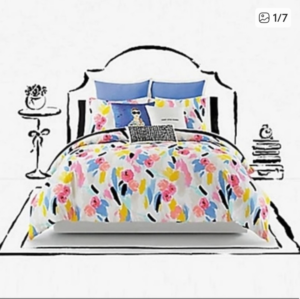 NWT! Kate Spade ♠️ Paintball Floral Comforter Set!